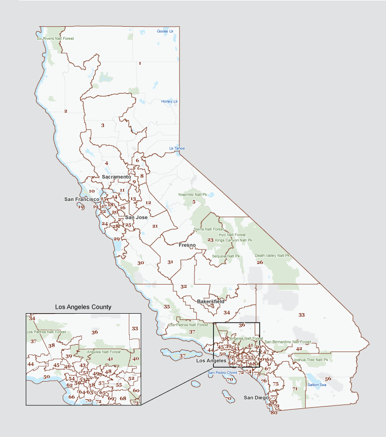 California Assembly Districts Map